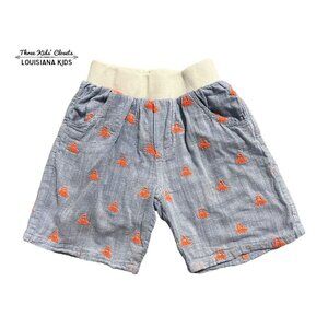 Egg 3Y Blue & Orange Embroidered Octopus Shorts
